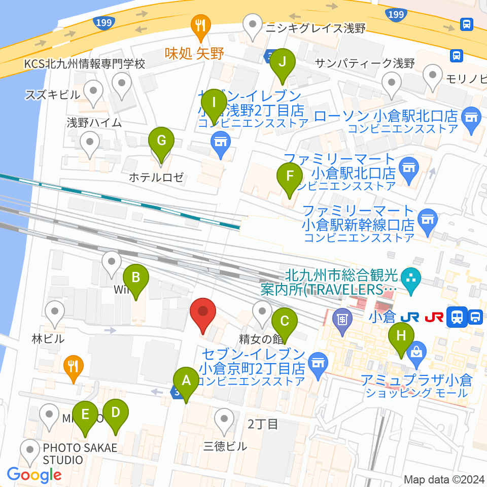北九州響団 本陣周辺のホテル一覧地図