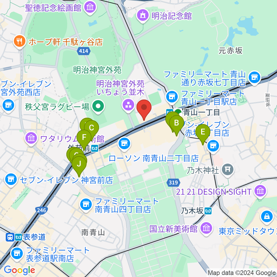 青山RizM周辺のホテル一覧地図