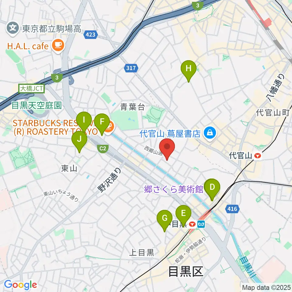 中目黒キンケロ・シアター周辺のホテル一覧地図