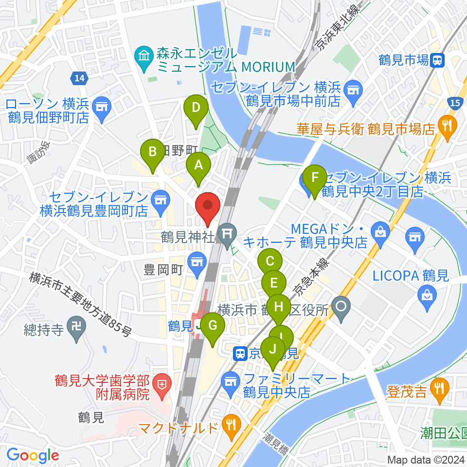 鶴見GIGS周辺のホテル一覧地図