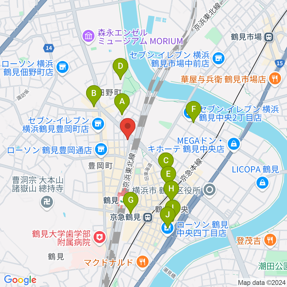 鶴見GIGS周辺のホテル一覧地図