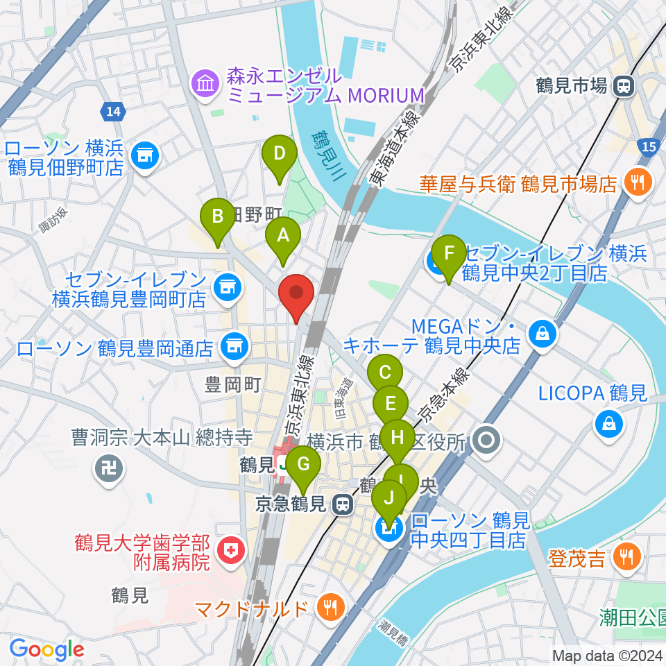 鶴見GIGS周辺のホテル一覧地図