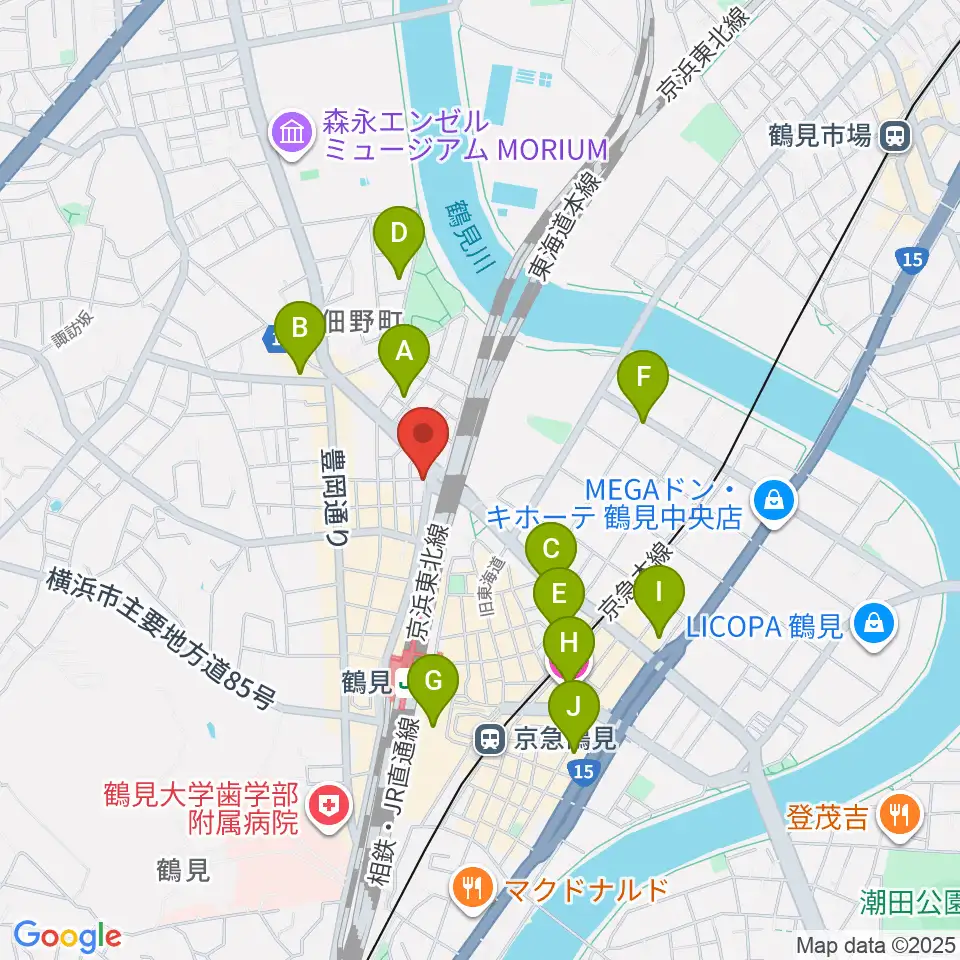 鶴見GIGS周辺のホテル一覧地図