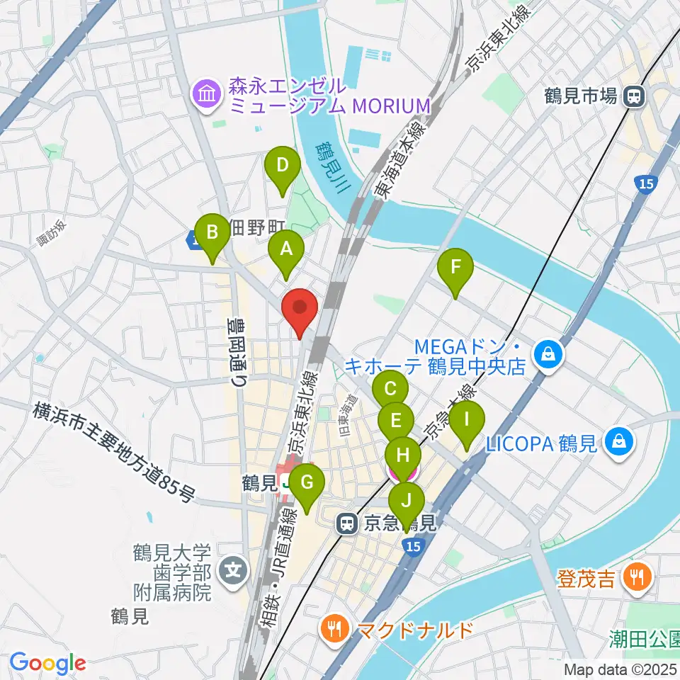 鶴見GIGS周辺のホテル一覧地図