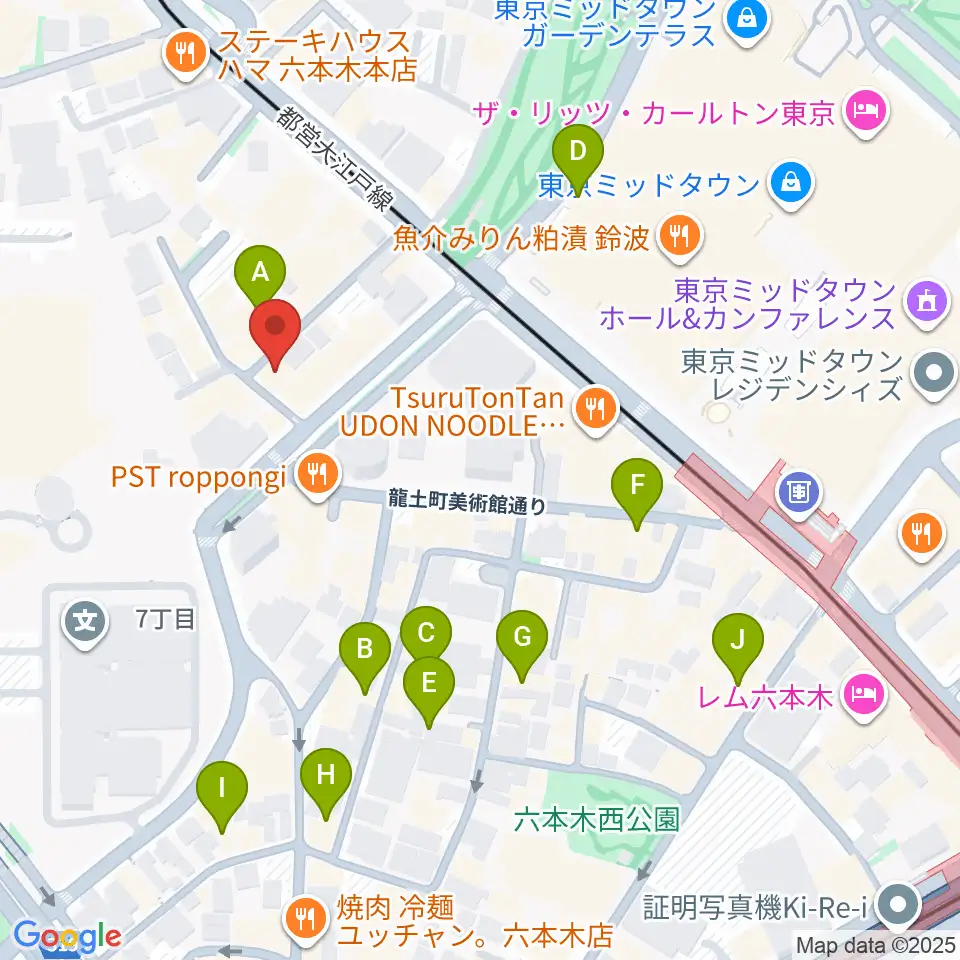 キーストンクラブ東京周辺のホテル一覧地図