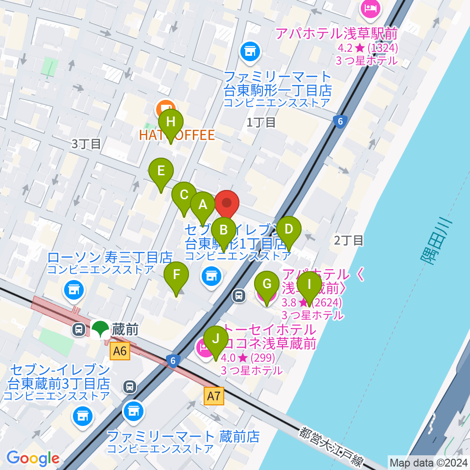 浅草Gold Sounds周辺のホテル一覧地図