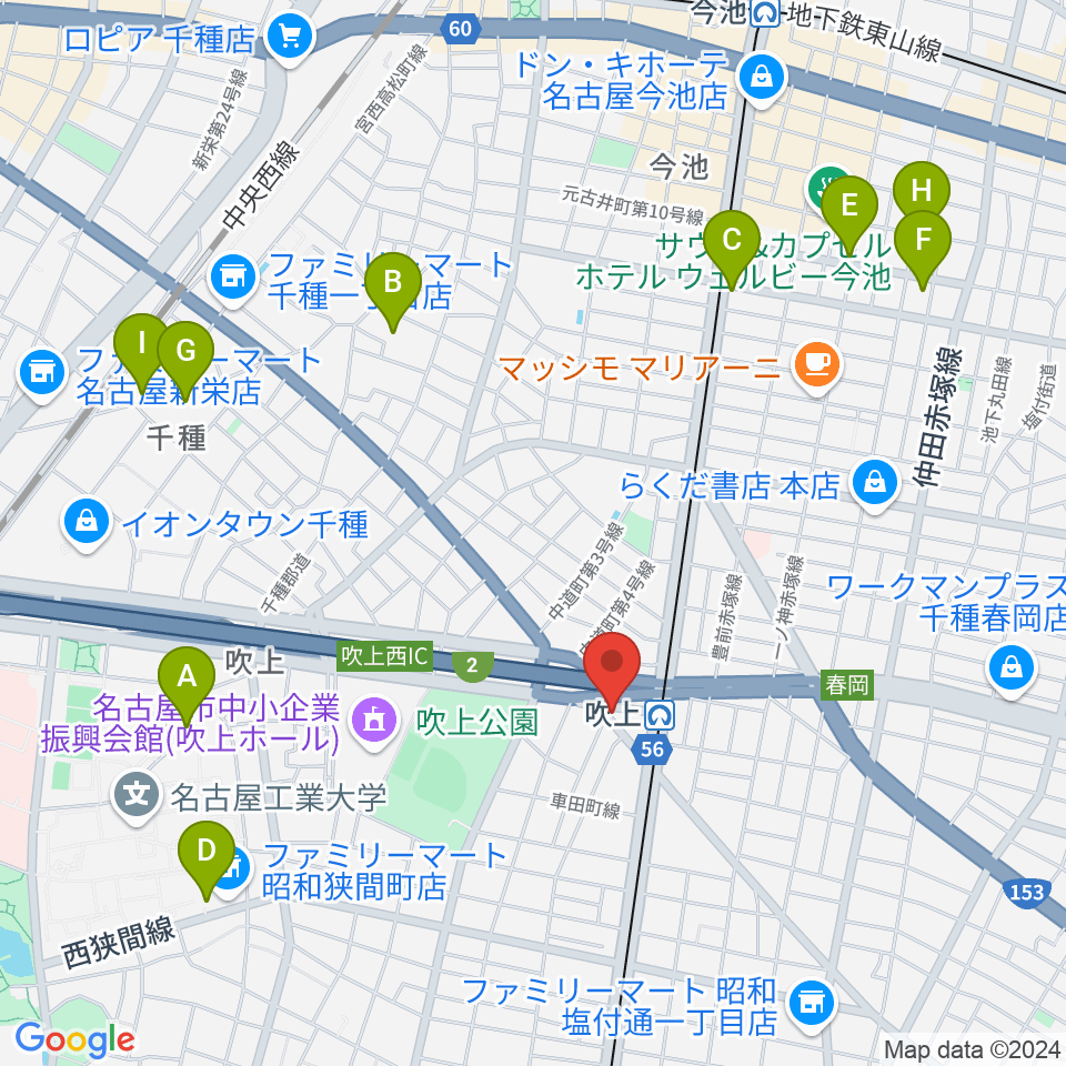 サタケドラムショップ周辺のホテル一覧地図