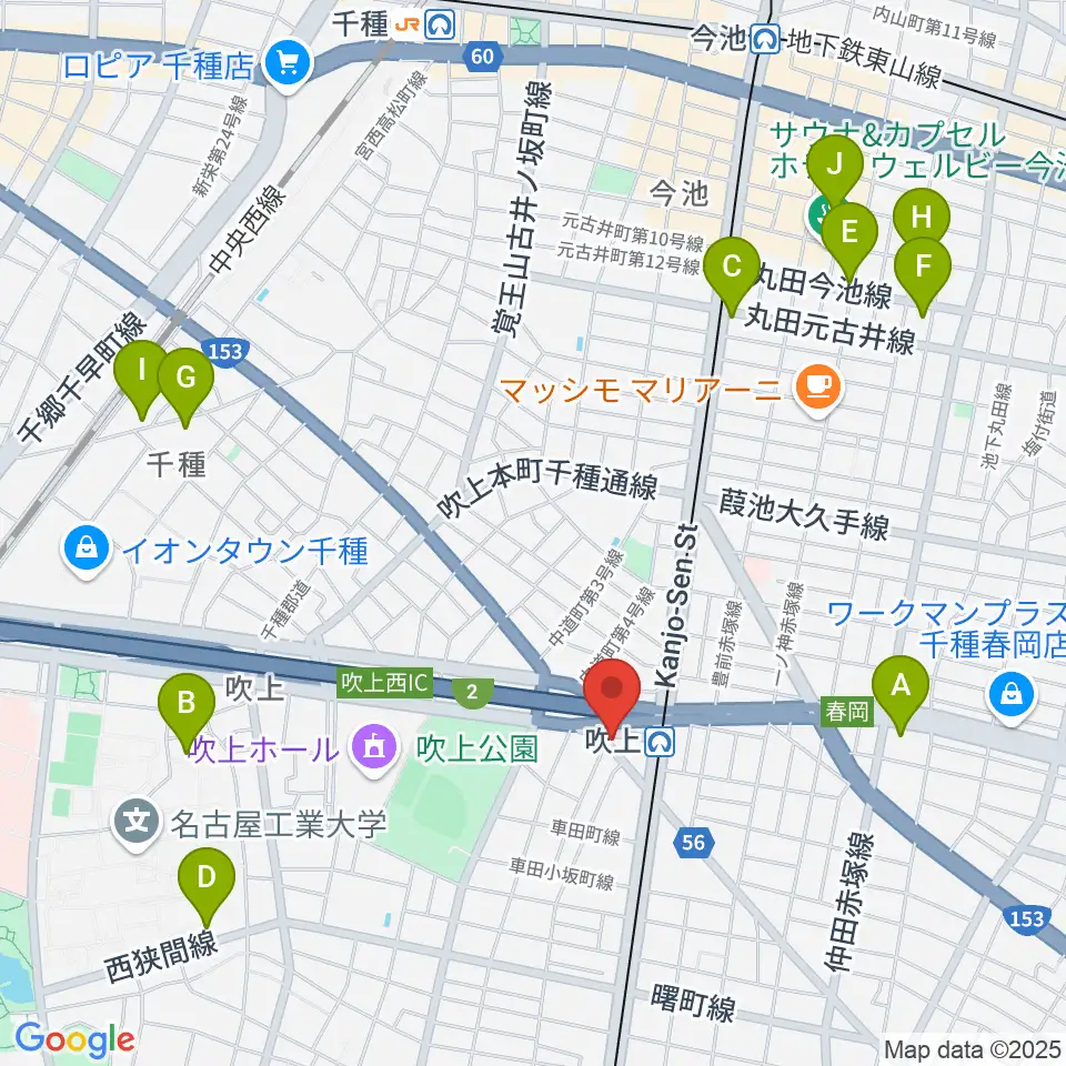 サタケドラムショップ周辺のホテル一覧地図