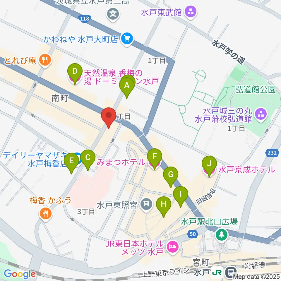 水戸ペーパームーン周辺のホテル一覧地図