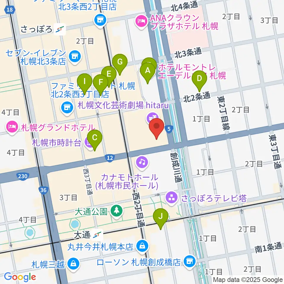 札幌文化芸術交流センターSCARTS周辺のホテル一覧地図