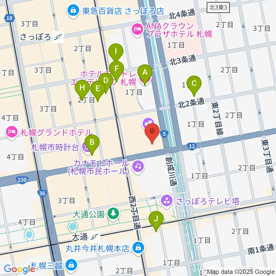 札幌文化芸術交流センターSCARTS周辺のホテル一覧地図
