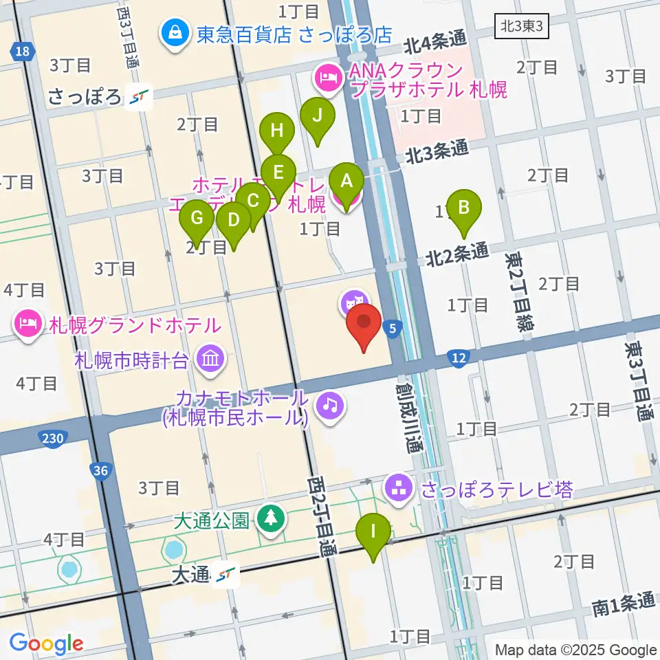 札幌文化芸術交流センターSCARTS周辺のホテル一覧地図