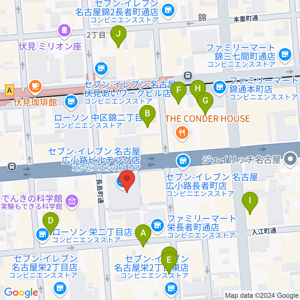 クロサワ楽器名古屋店周辺のホテル一覧地図