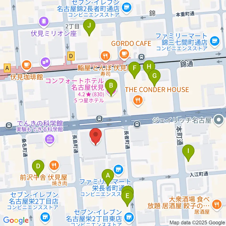 クロサワ楽器名古屋店周辺のホテル一覧地図