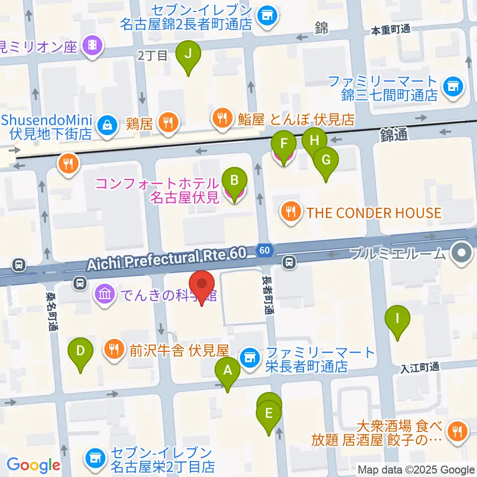 クロサワ楽器名古屋店周辺のホテル一覧地図