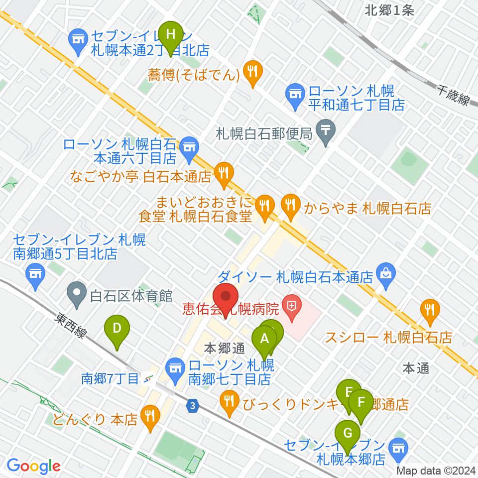 札幌エルナイン周辺のホテル一覧地図