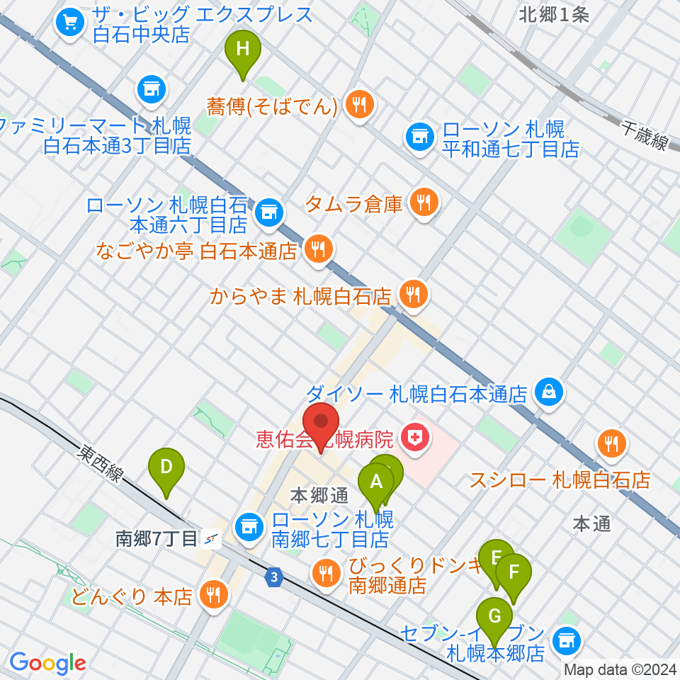 札幌エルナイン周辺のホテル一覧地図