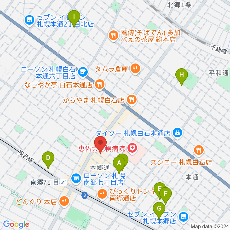 札幌エルナイン周辺のホテル一覧地図