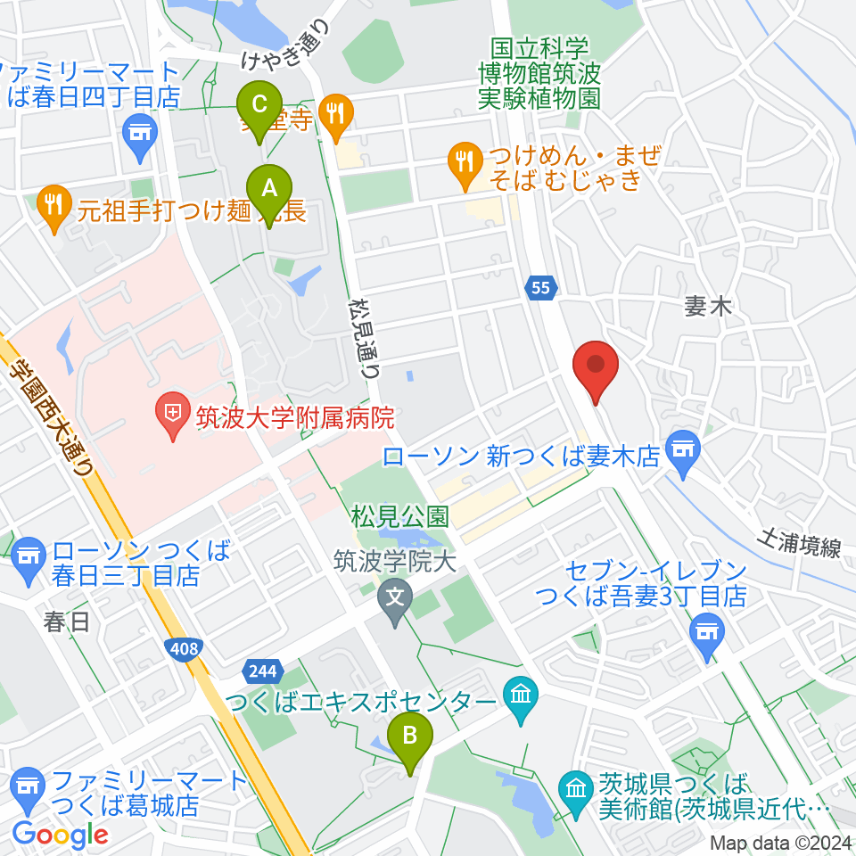 ホソダ興産グランドピアノ練習室周辺のホテル一覧地図