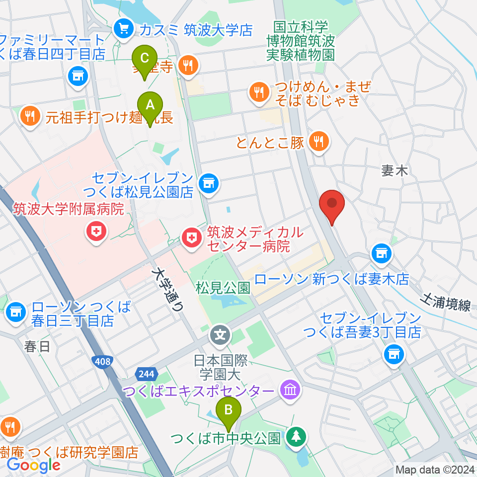 ホソダ興産グランドピアノ練習室周辺のホテル一覧地図