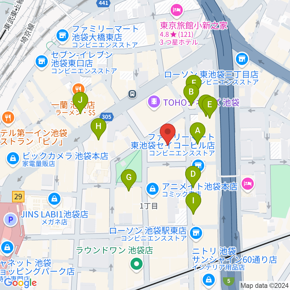 東京建物ブリリアホール周辺のホテル一覧地図