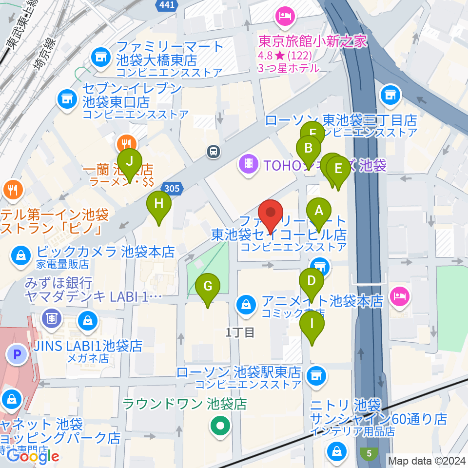 東京建物ブリリアホール周辺のホテル一覧地図