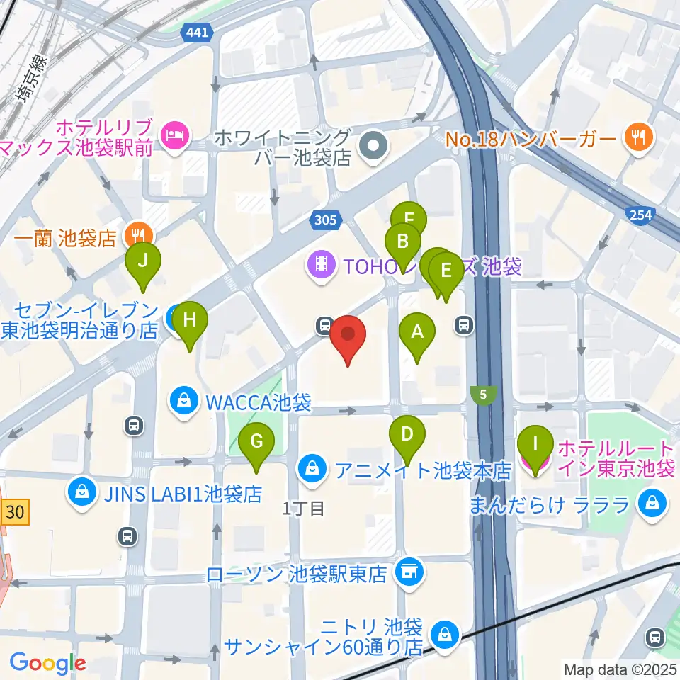 東京建物ブリリアホール周辺のホテル一覧地図