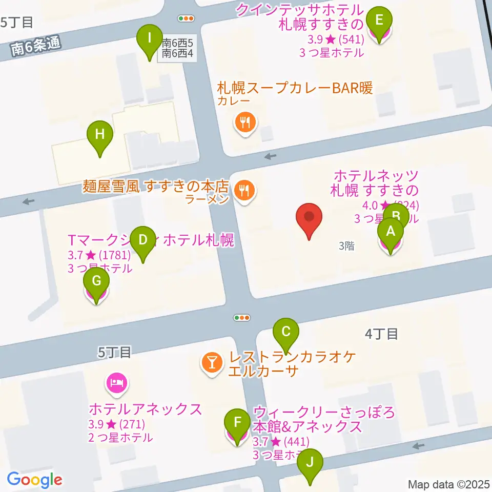 札幌XENON周辺のホテル一覧地図