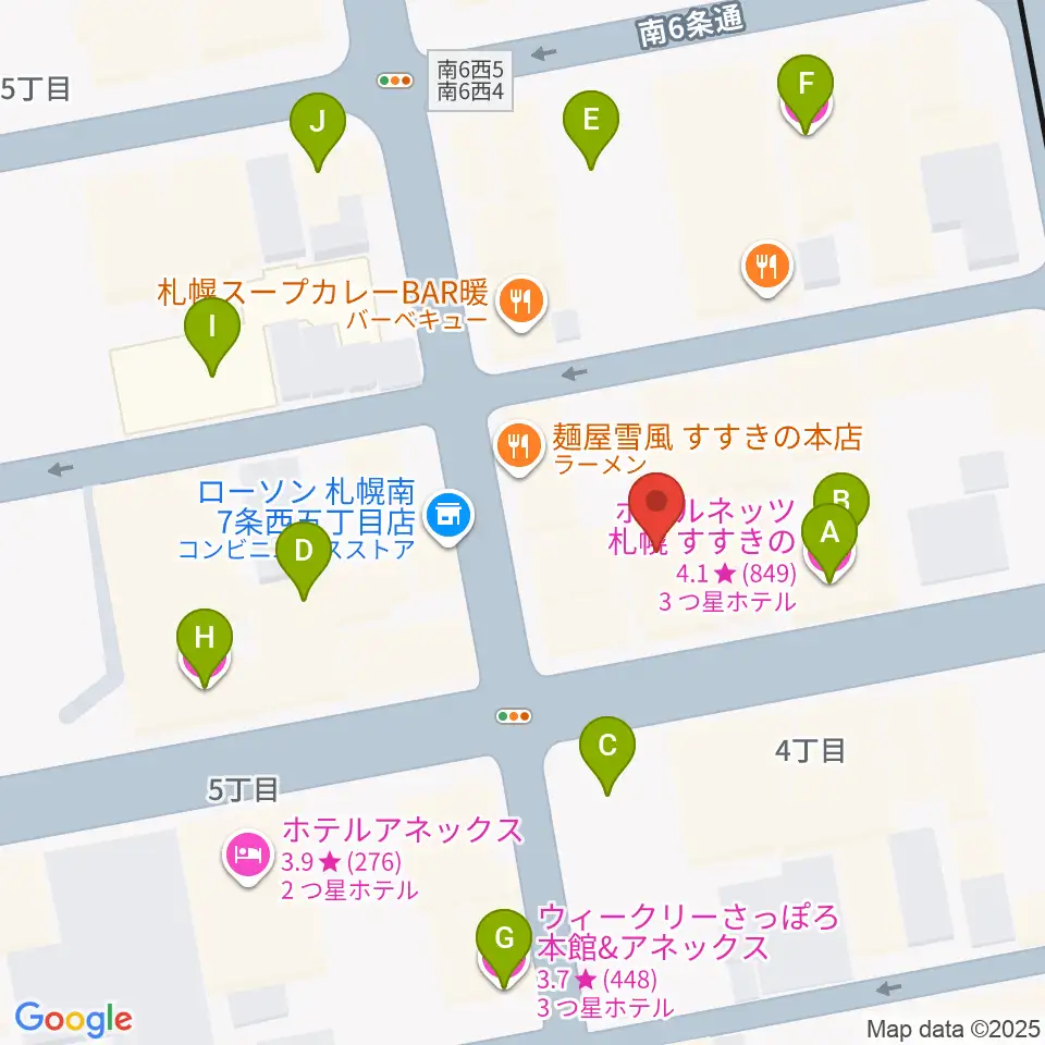 札幌XENON周辺のホテル一覧地図