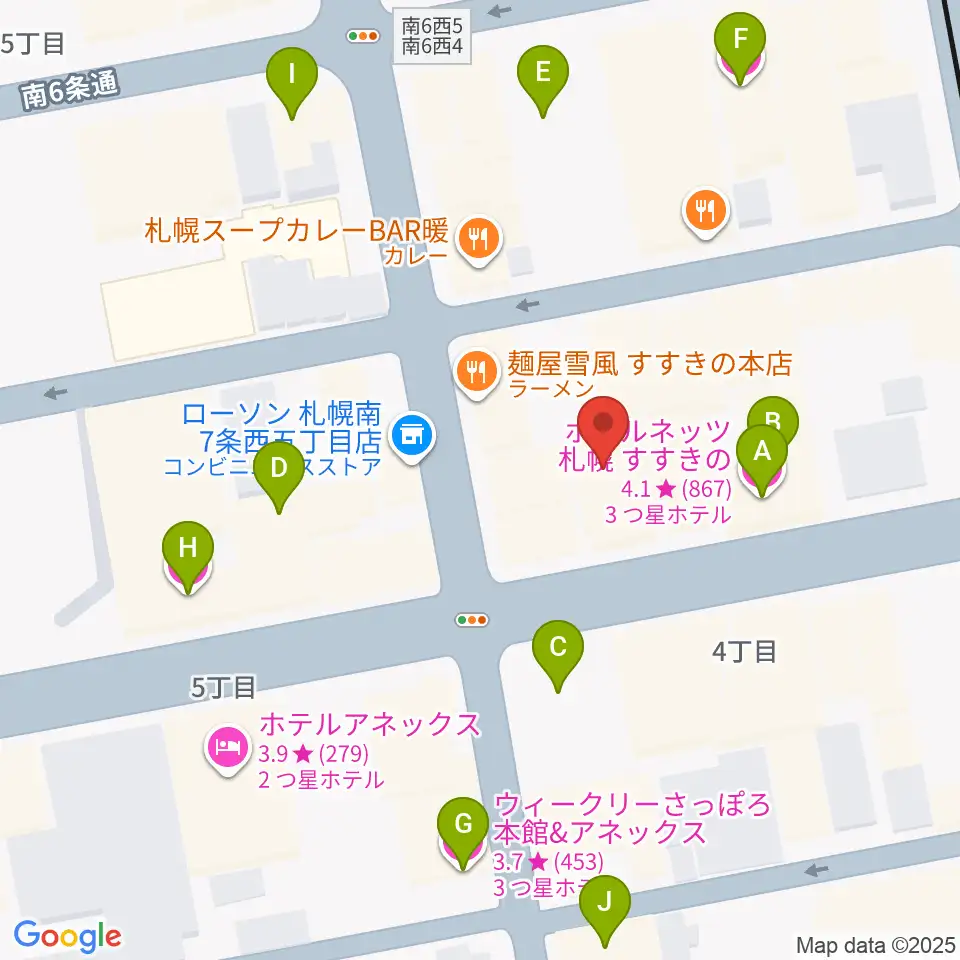 札幌XENON周辺のホテル一覧地図
