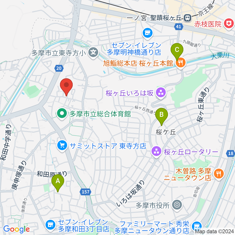 大樹バイオリン工房周辺のホテル一覧地図