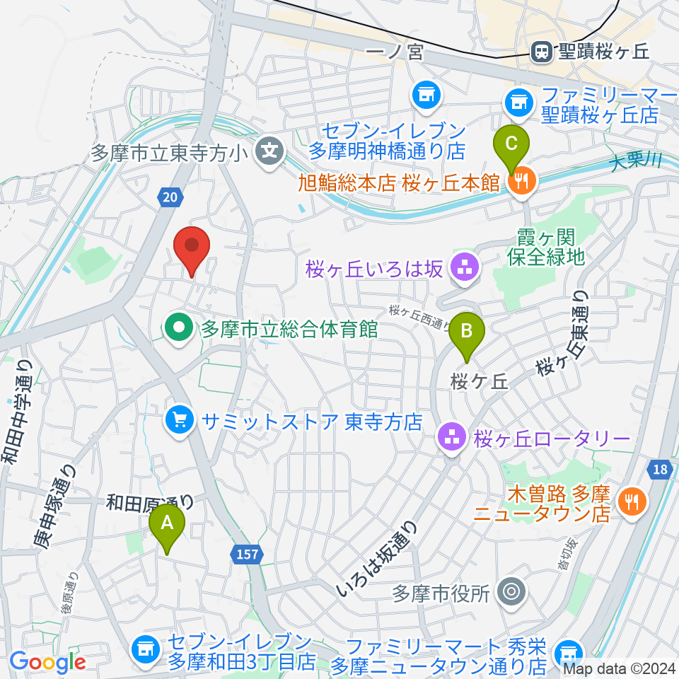 大樹バイオリン工房周辺のホテル一覧地図