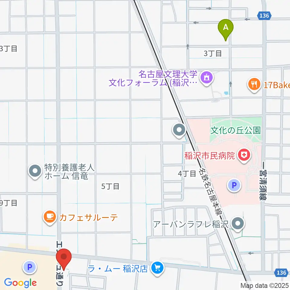 ピアノ教室luce 稲沢教室周辺のホテル一覧地図