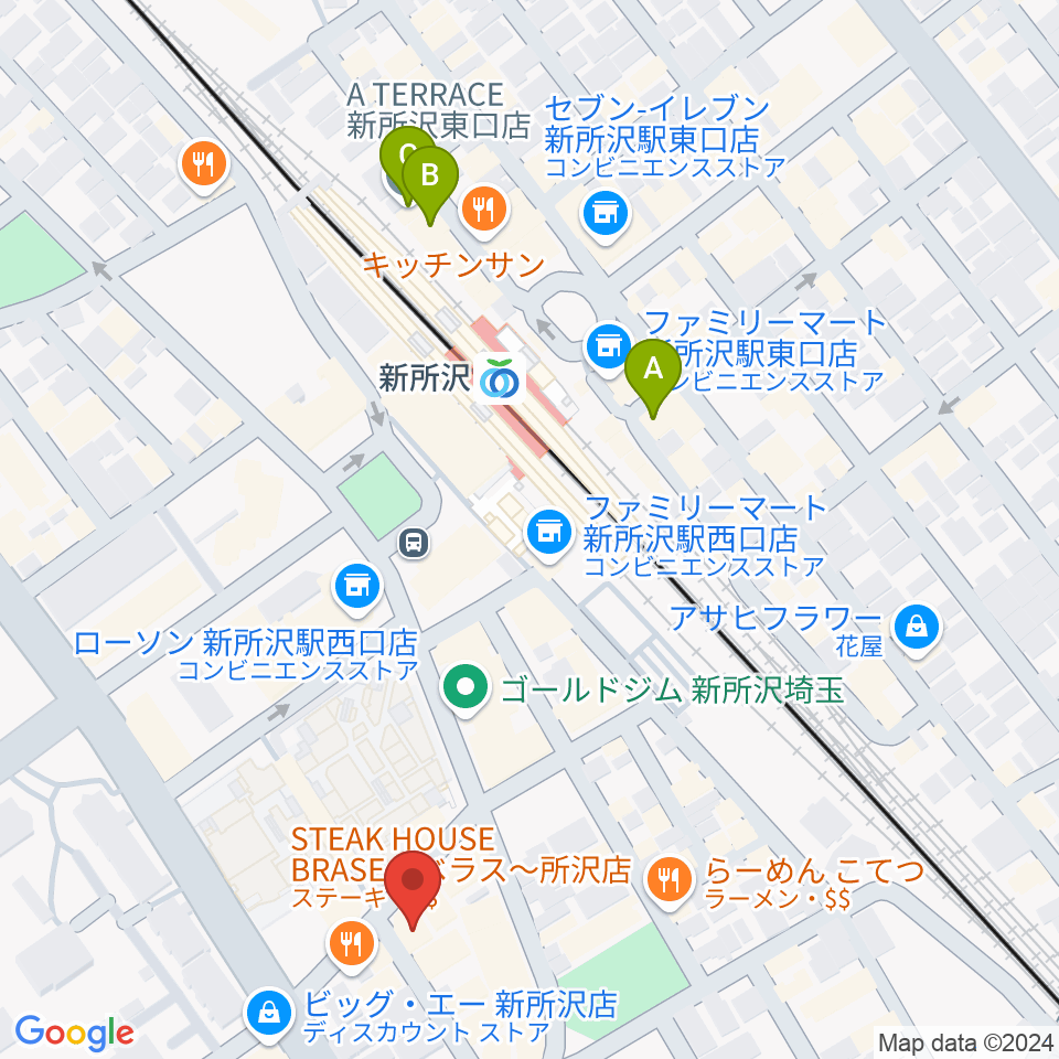 新所沢THE ROCK周辺のホテル一覧地図