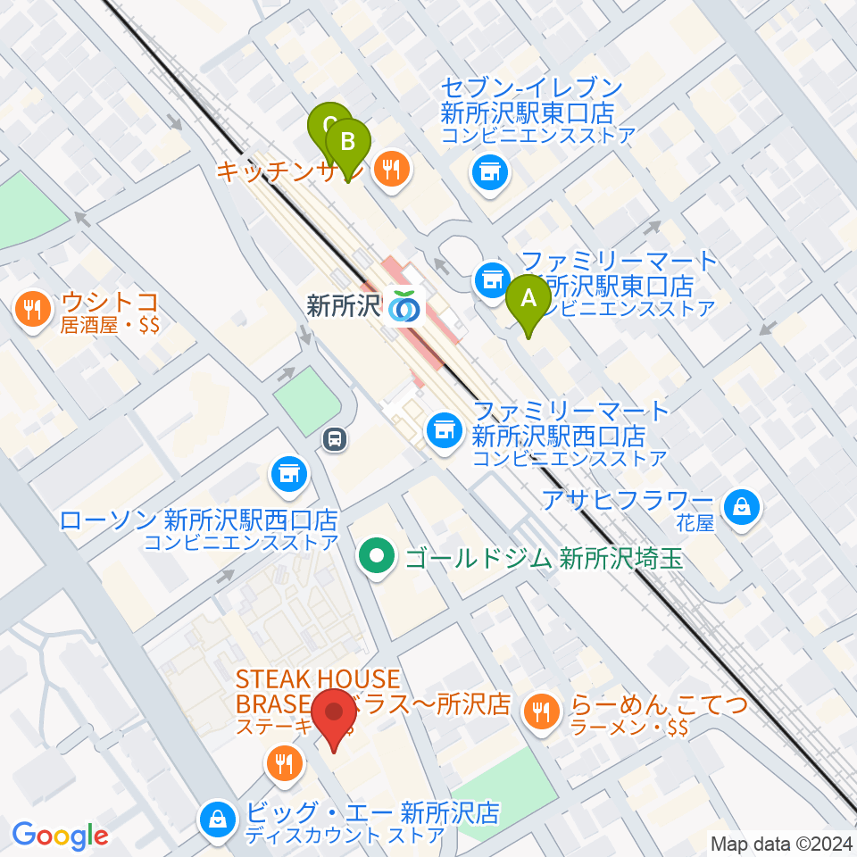 新所沢THE ROCK周辺のホテル一覧地図