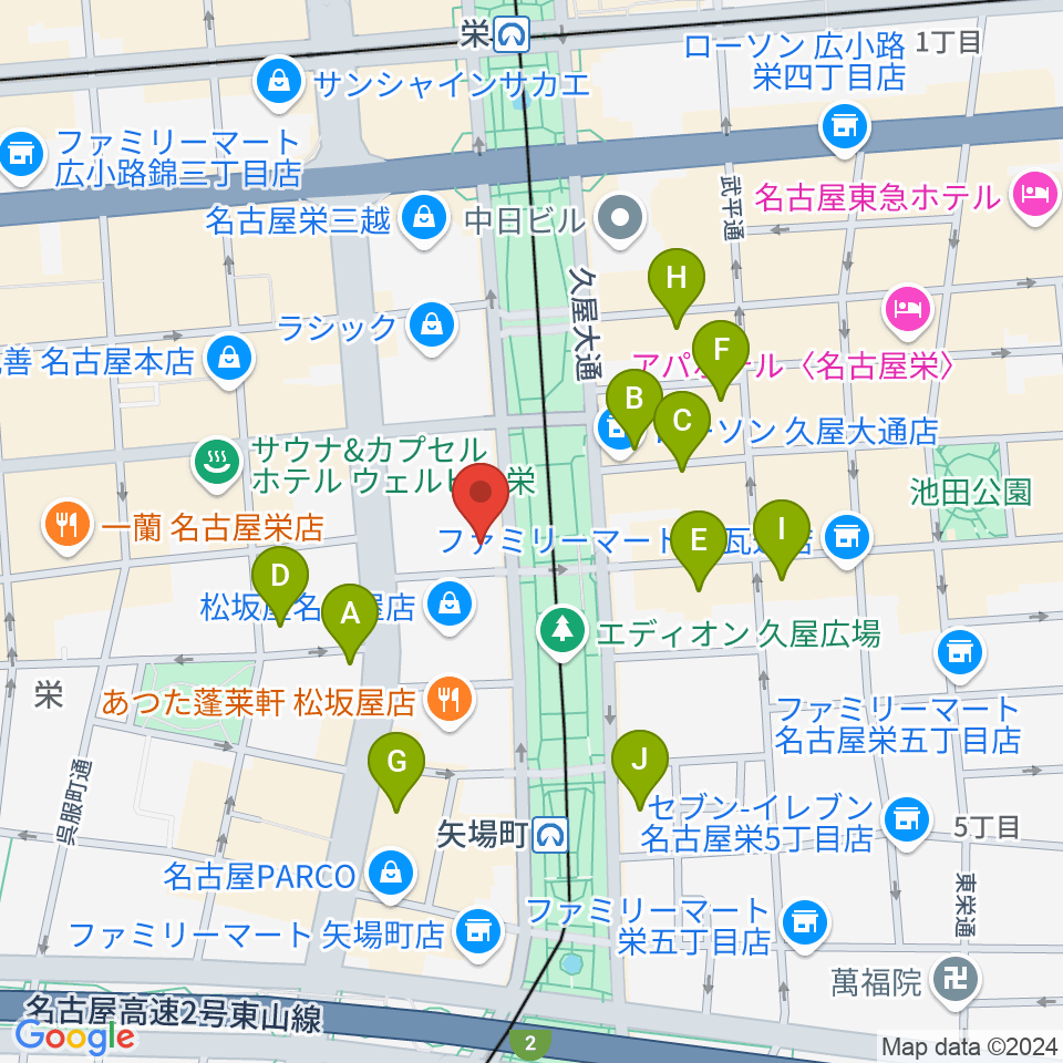 名古屋ReNY limited周辺のホテル一覧地図