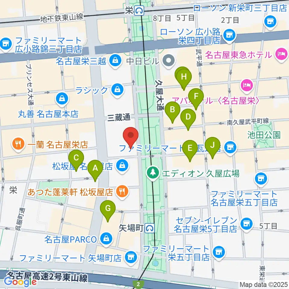 名古屋ReNY limited周辺のホテル一覧地図