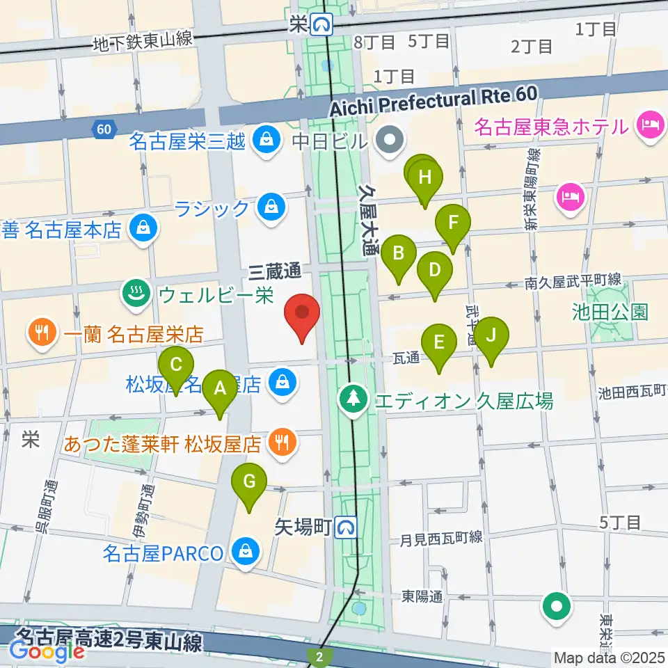 名古屋ReNY limited周辺のホテル一覧地図