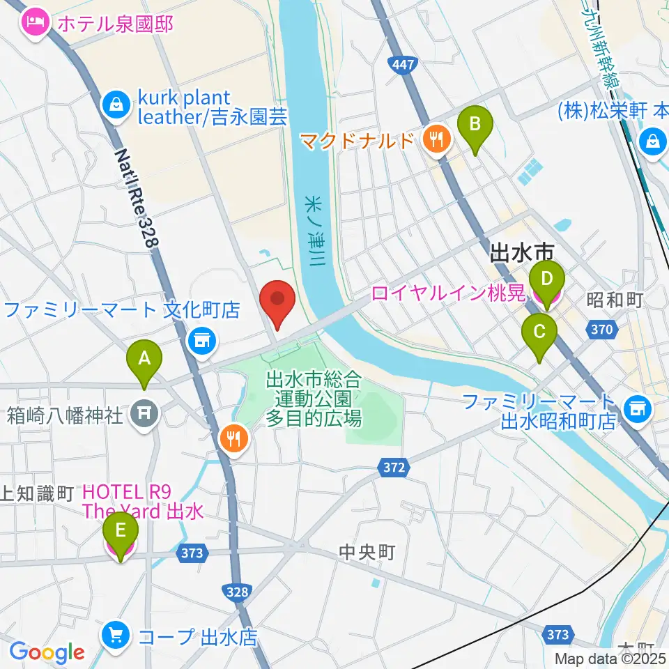 マルマエ音楽ホール出水周辺のホテル一覧地図