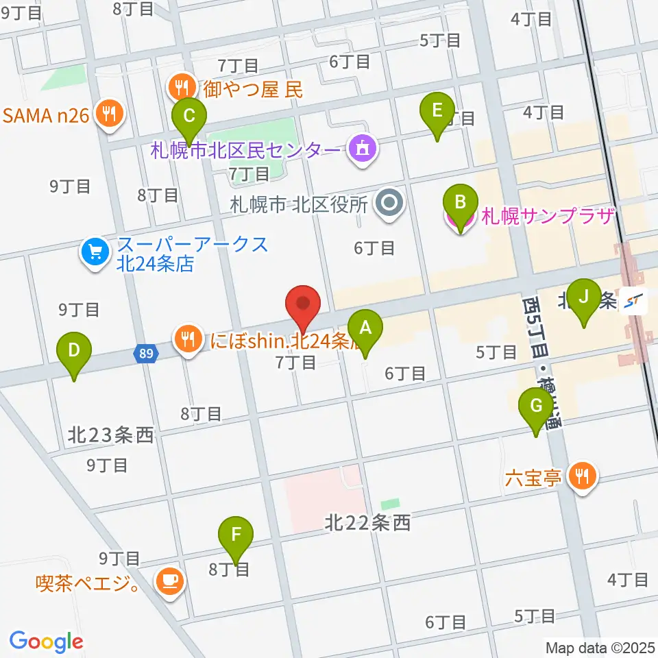 ジングルホール周辺のホテル一覧地図