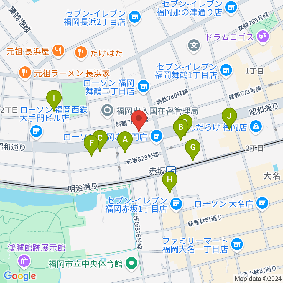 専門学校ESPエンタテインメント福岡周辺のホテル一覧地図