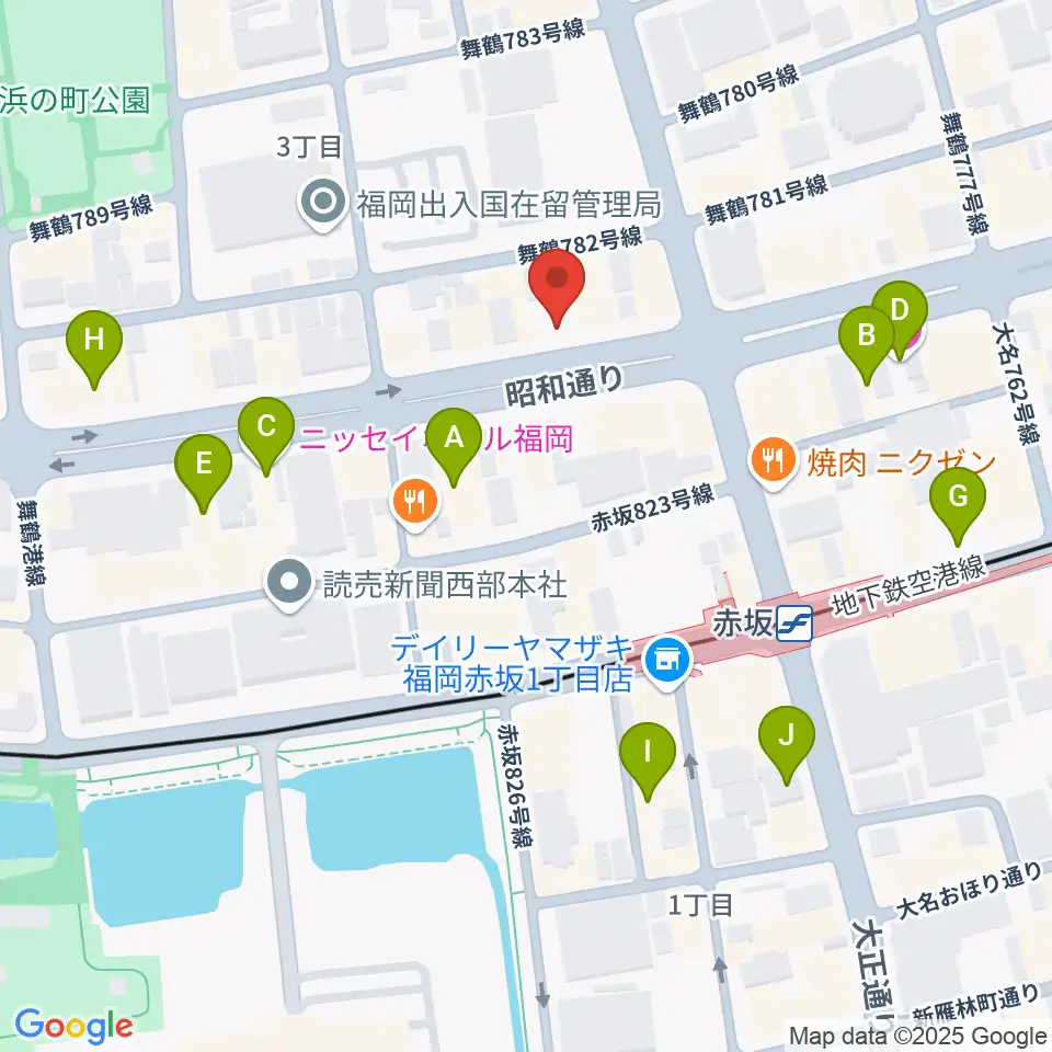 専門学校ESPエンタテインメント福岡周辺のホテル一覧地図