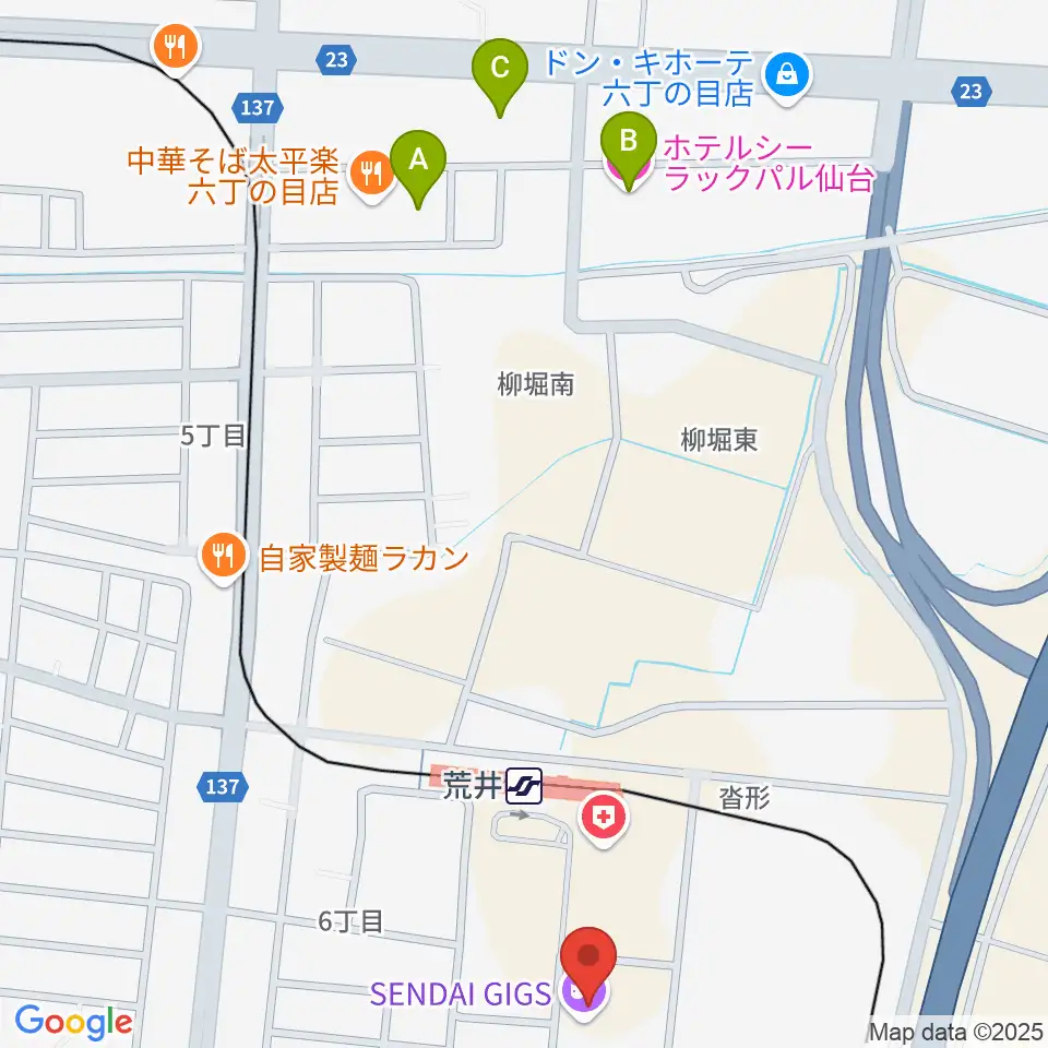 仙台ギグス SENDAI GIGS周辺のホテル一覧地図