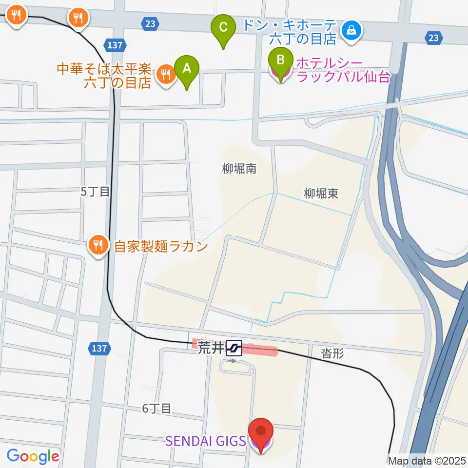 SENDAI GIGS周辺のホテル一覧地図