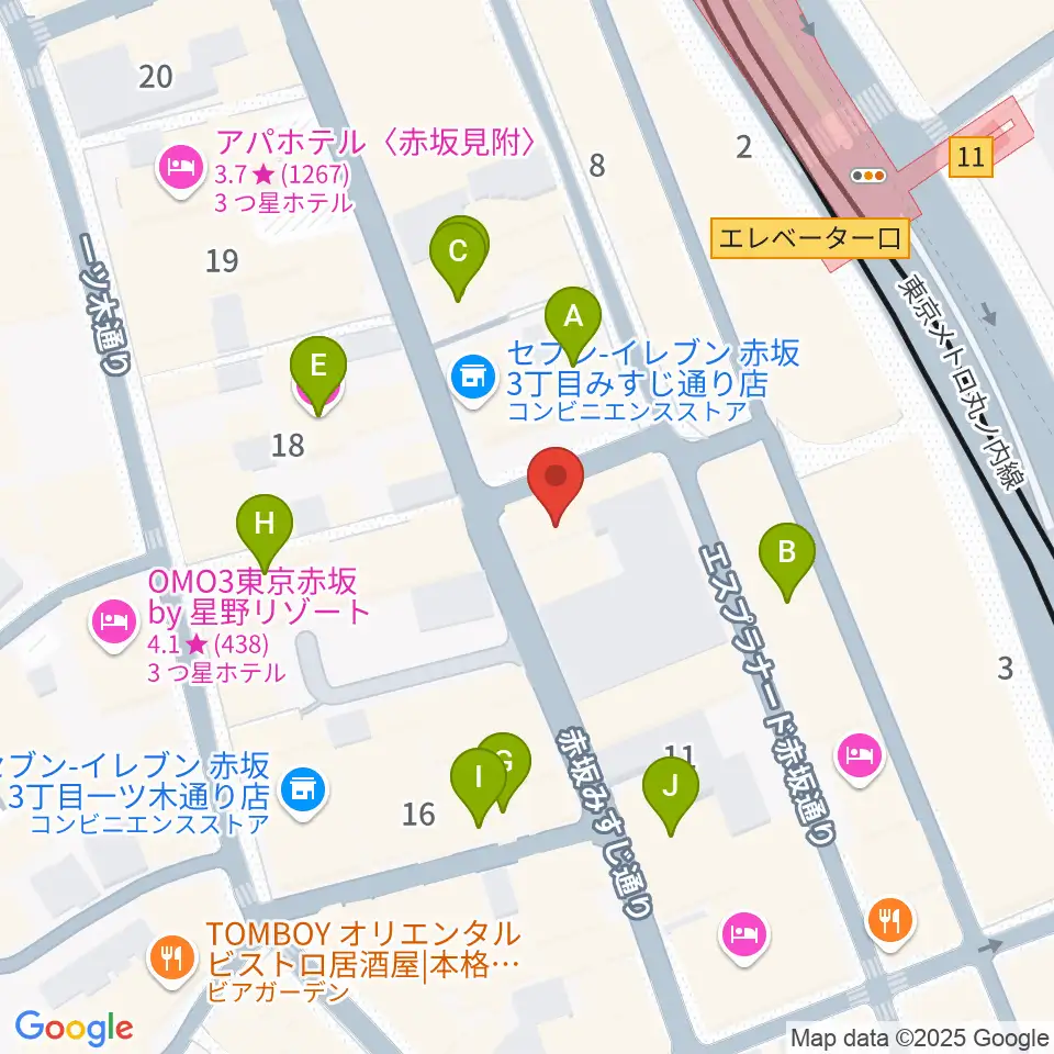 赤坂STAGE-1周辺のホテル一覧地図