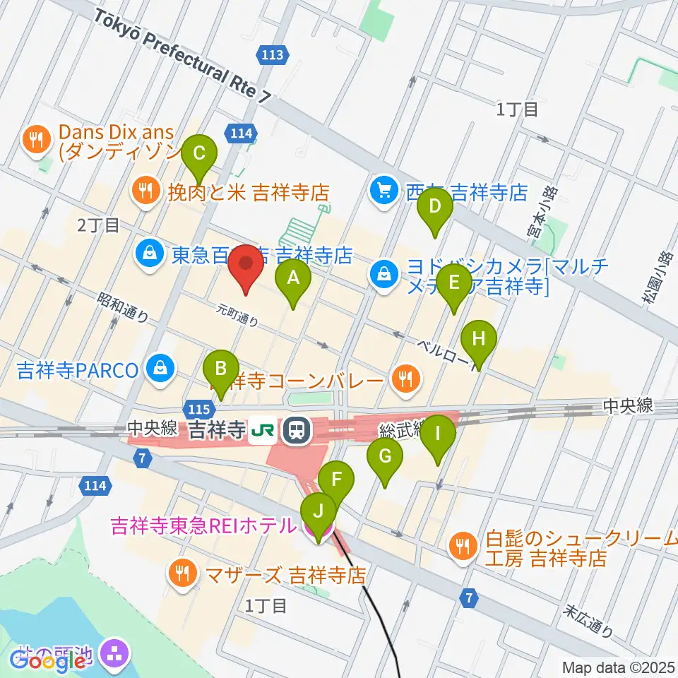 HMV record shop コピス吉祥寺周辺のホテル一覧地図