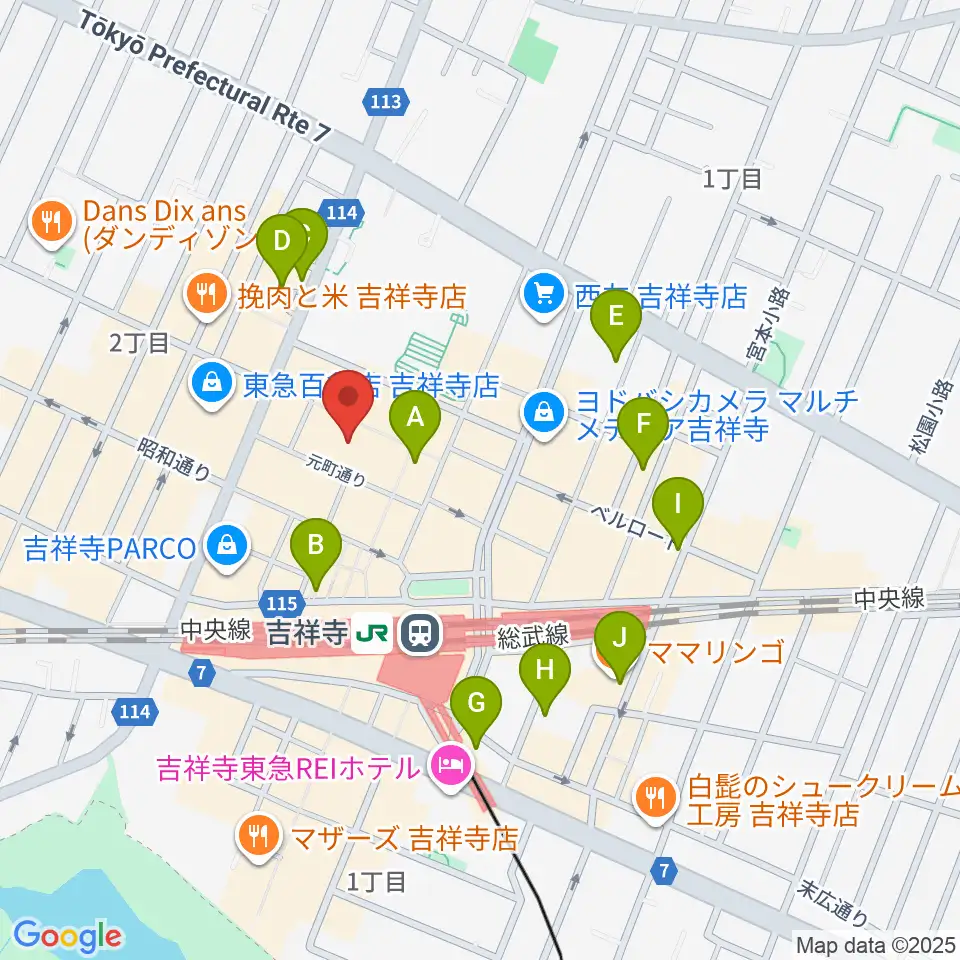 HMV record shop コピス吉祥寺周辺のホテル一覧地図