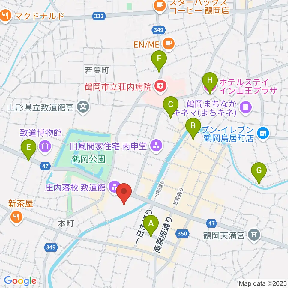 荘銀タクト鶴岡周辺のホテル一覧地図