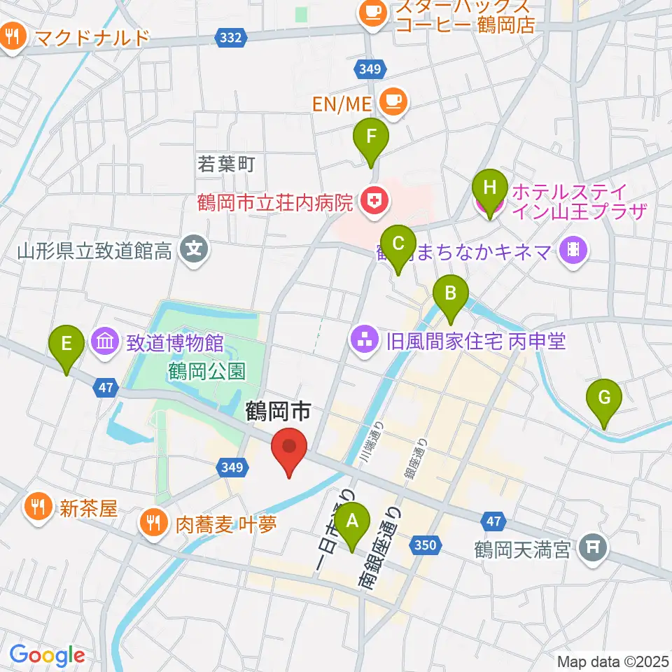 荘銀タクト鶴岡周辺のホテル一覧地図