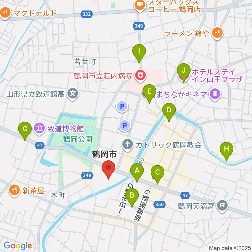 荘銀タクト鶴岡周辺のホテル一覧地図